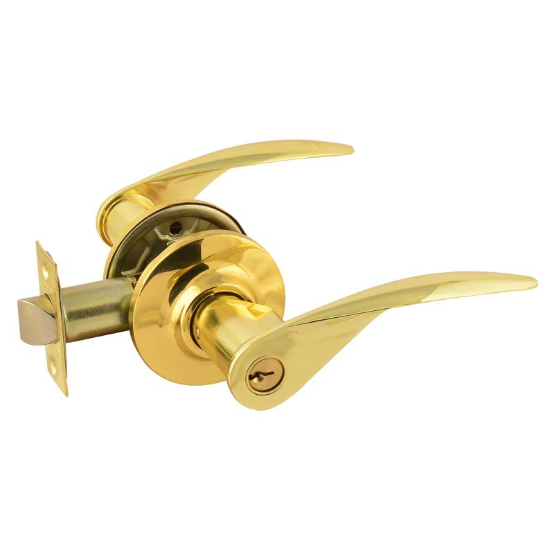 Ручка защелка (кноб) дверная нажимная НОРА-М золото ТТ12-01 ключ/фикс
