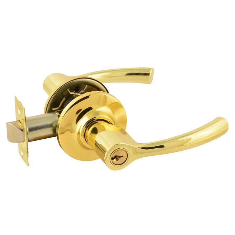 Ручка защелка (кноб) дверная нажимная НОРА-М золото ТТ1-01 ключ/фикс