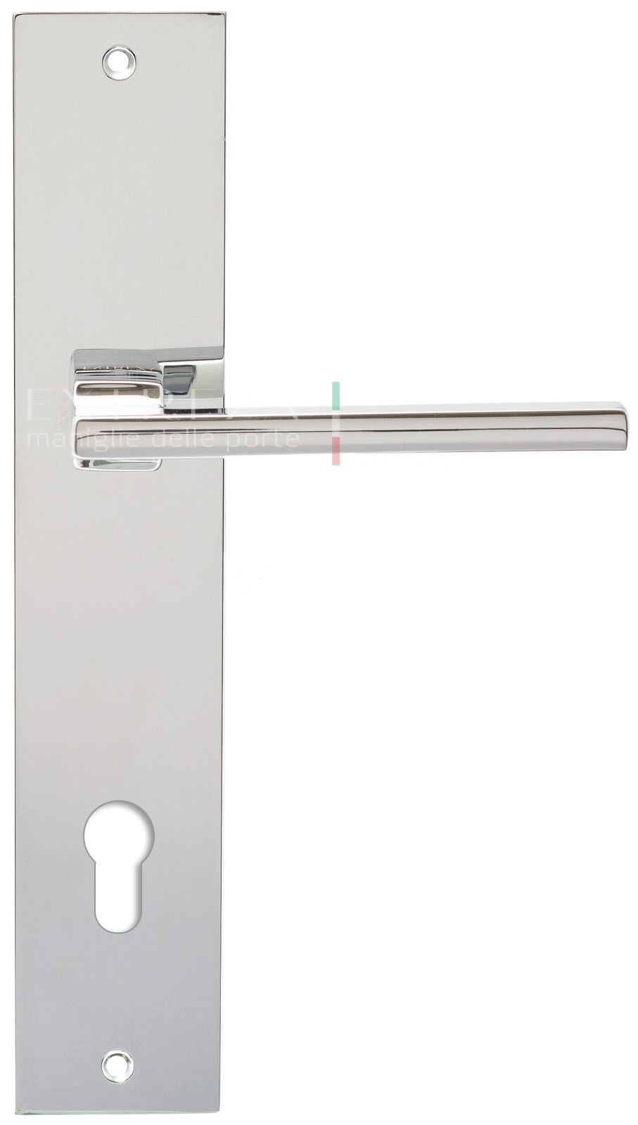 Ручка дверная Extreza Hi-Tech ROKSI (Рокси) 107 на планке PL11 CYL Полированный хром F04