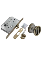 Комплект ручек для раздвижных дверей Morelli MHS-1 WC AB с замком, цвет бронза, ЦАМ