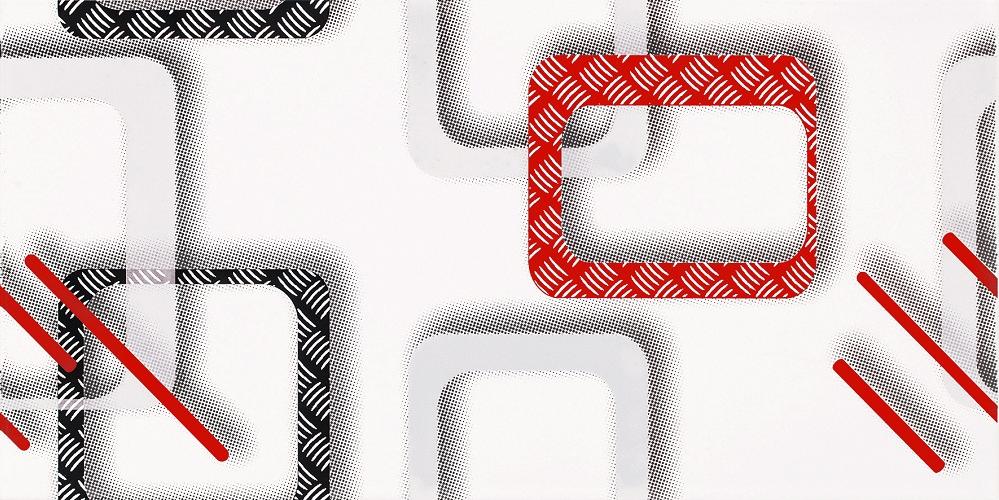 Плитка керамическая Cerrol Bianco Negro Modern Red Centro декор 60х30