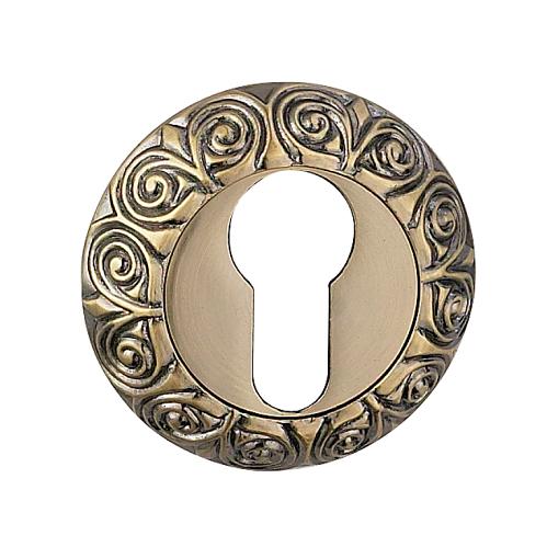 Накладка дверная с круглым основанием под цилиндр Bussare B0-20 Ant.Bronze античная бронза