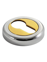 Накладка на замок Morelli Luxury LUX-KH-R4 COT круглая под евроцилиндр, цвет глянцевый хром/золото