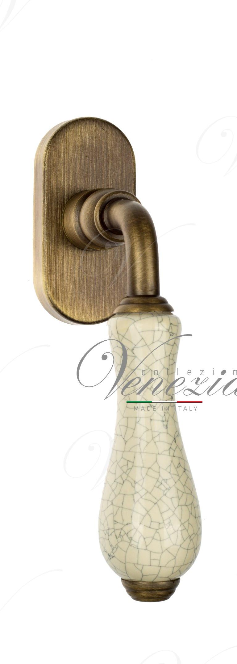 Ручка оконная Venezia Colosseo FW матовая бронза+керамика