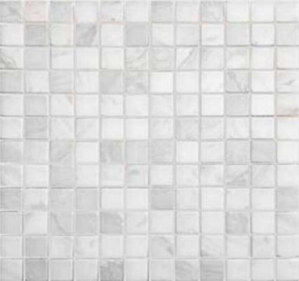 Мозаика Карамелле Pietrine Dolomiti bianco MAT чип 23x23х4 29,8х29,8