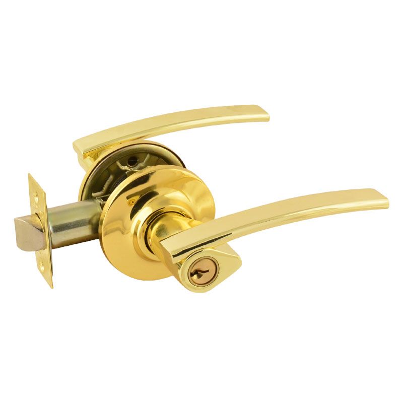 Ручка защелка (кноб) дверная нажимная НОРА-М золото ТТ14-01 ключ/фикс