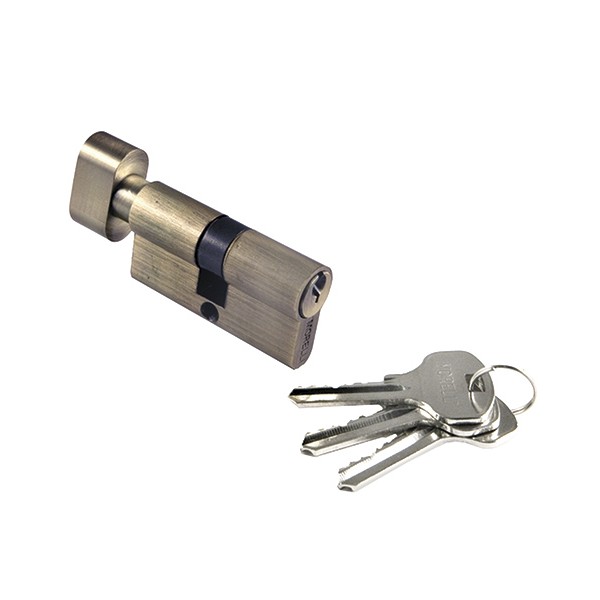 Цилиндр для замка Morelli 50CK AB бронза ключ/вертушка