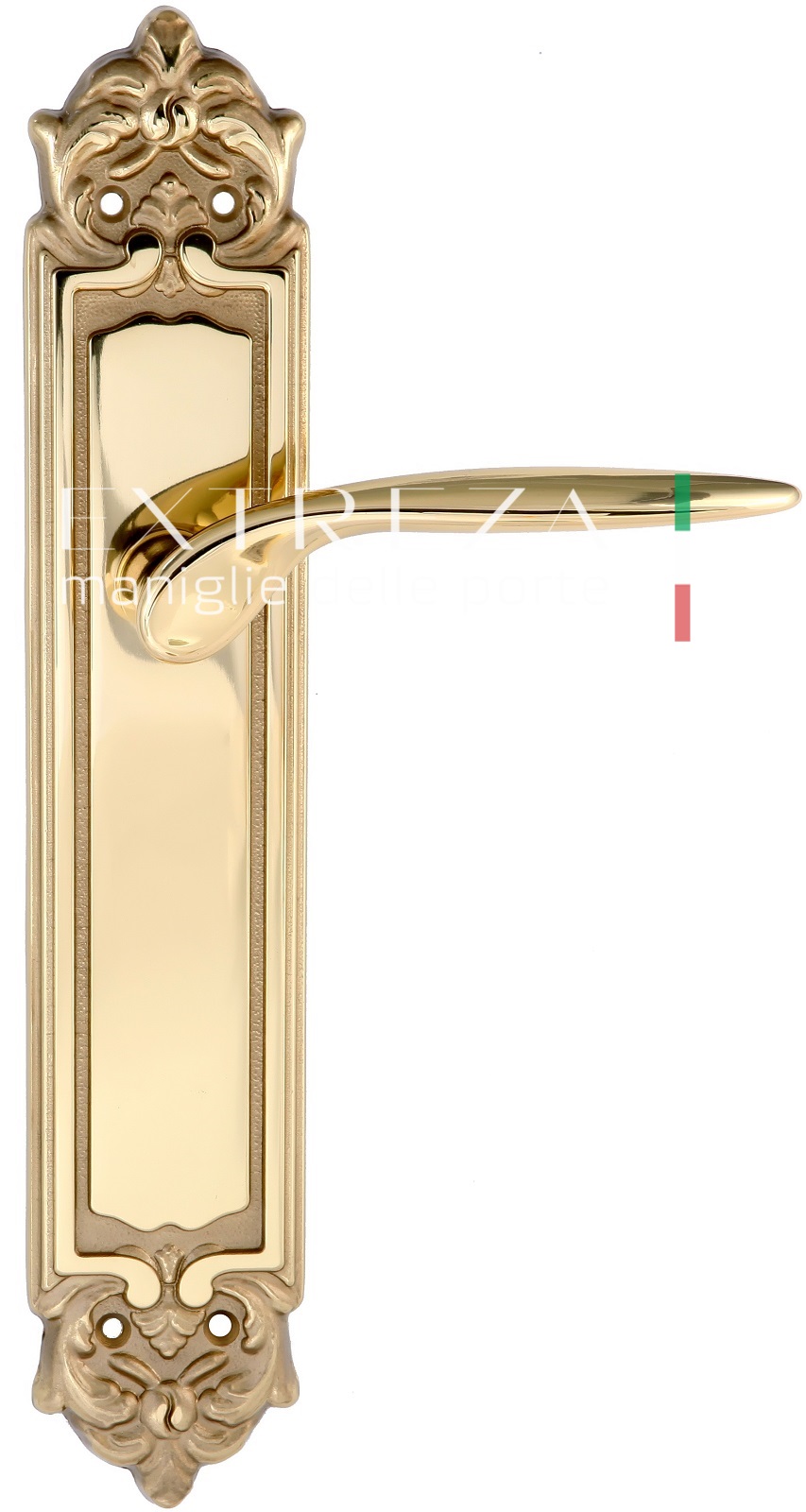 Ручка дверная Extreza CALIPSO (Калипсо) 311 на планке PL02 PASS полированное золото F01