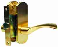 Ручка дверная на планке с защелкой ARCHIE T111-X11I-V3 матовое золото