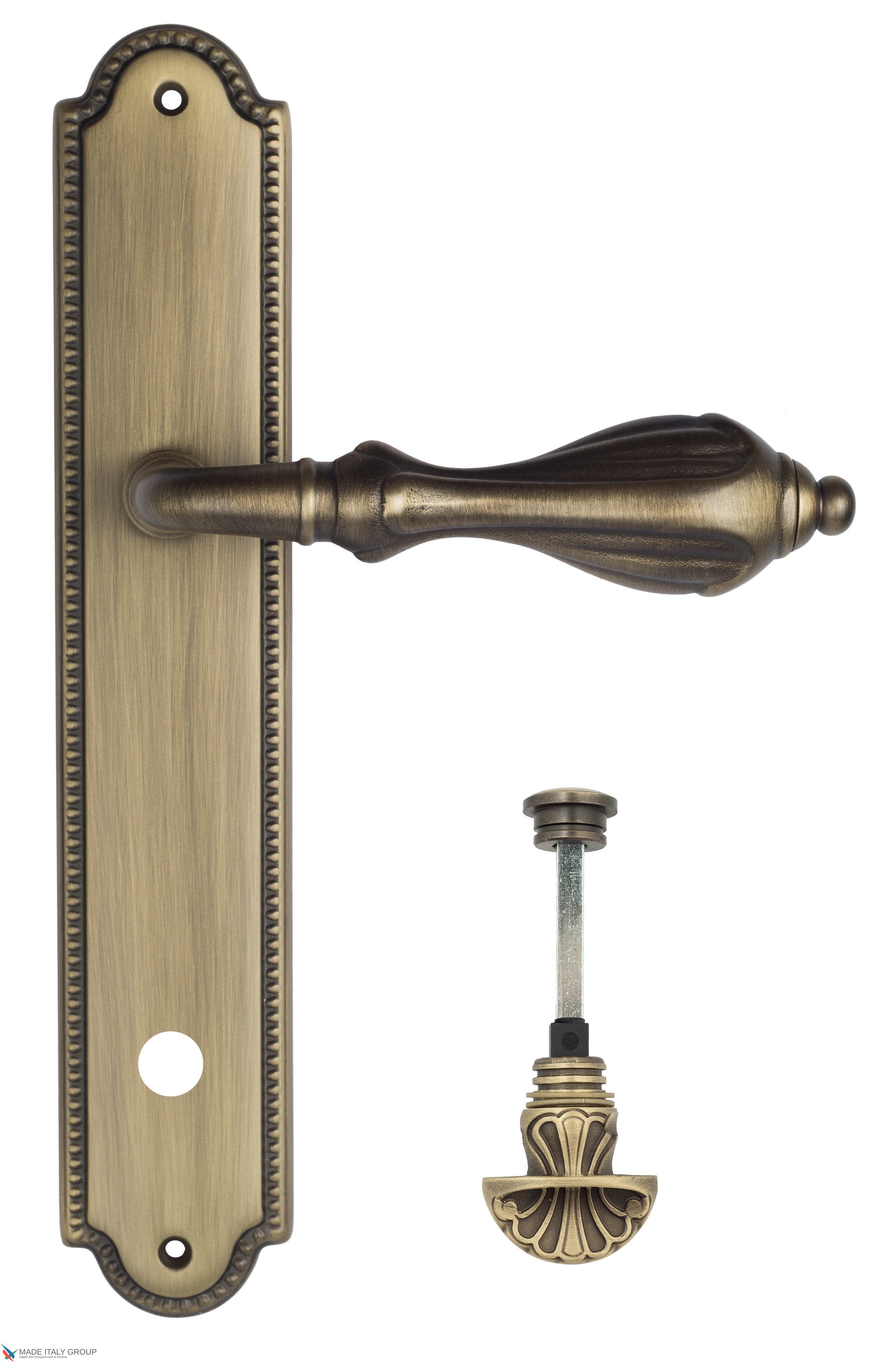 Дверная ручка Venezia "ANAFESTO" WC-4 на планке PL98 матовая бронза