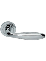 Ручка дверная Morelli Luxury BUD R2 CRO раздельная на круглой розетке, цвет хром, латунь