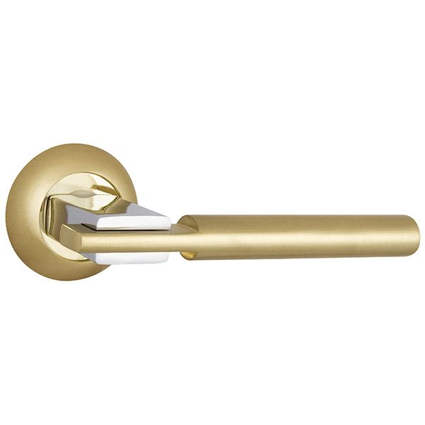 Ручка дверная межкомнатная Punto CITY TL SG/CP-4 матовое золото/хром