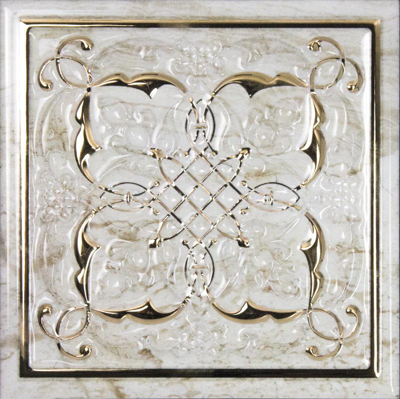 Плитка керамическая Monopole Petra Dec Armonia Petra Brillo Bisel Gold, B декор 15х15