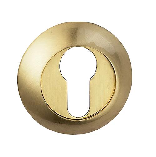 Накладка дверная с круглым основанием под цилиндр Bussare B0-10 S.Gold матовое золото