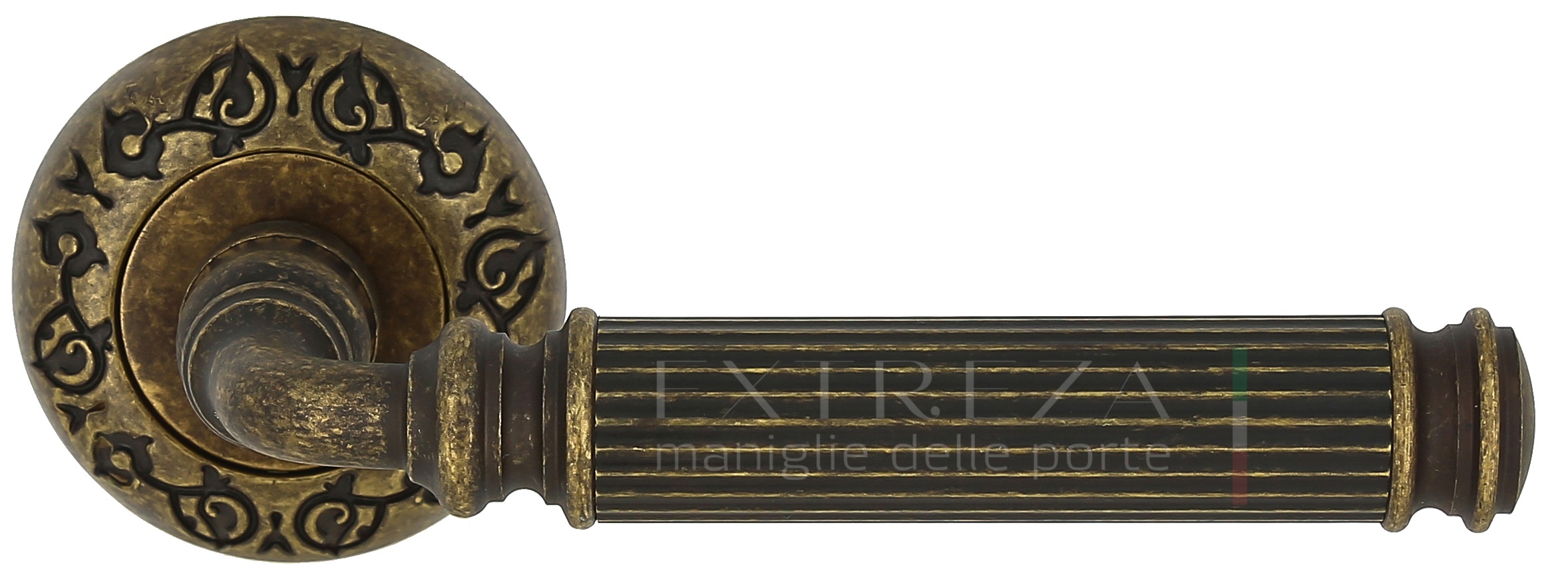 Ручка дверная Extreza BENITO (Бенито) 307 на розетке R04 античная бронза F23