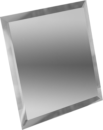 Квадратная зеркальная серебряная плитка с фацетом ДСТ Зеркальная плитка КЗС1-15 15х15