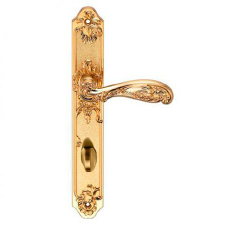 Ручка дверная на планке под фиксатор Archie Genesis FLOR S. GOLD (OL) матовое золото