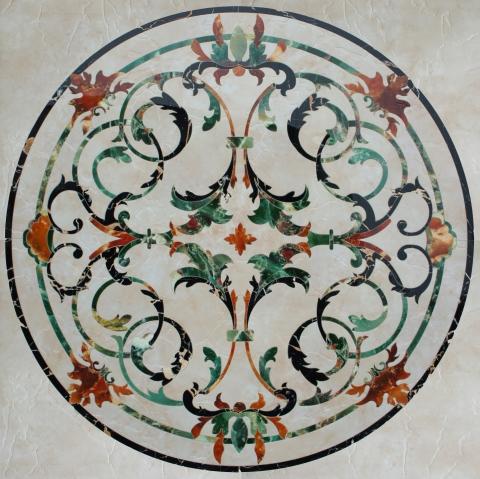 Керамогранит Infinity Ceramic Tiles Valentino Chiaro Roseton Сhiaro (4 шт.) декор 120х120