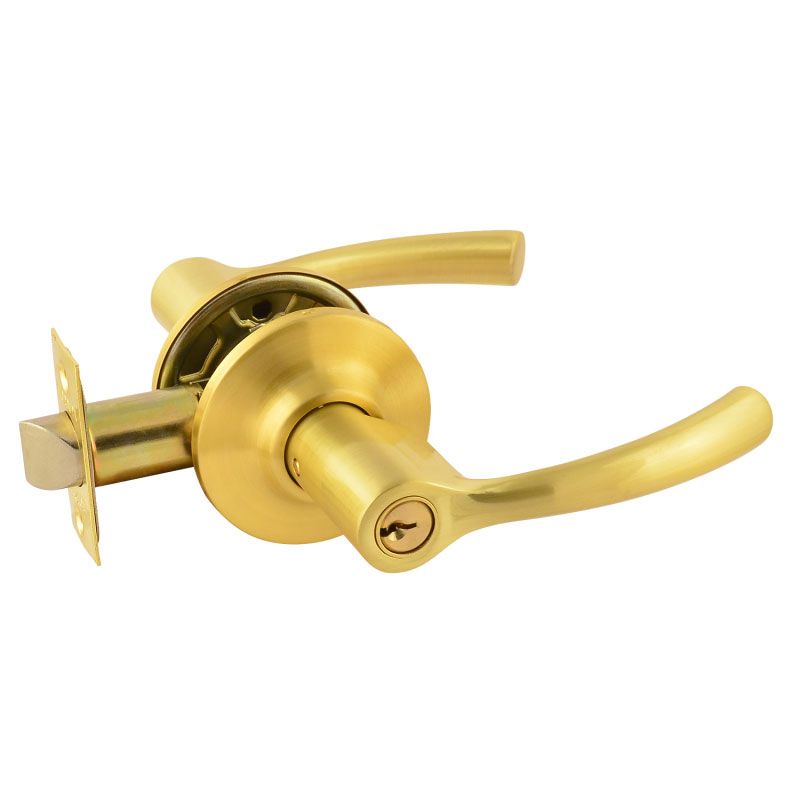 Ручка защелка (кноб) дверная нажимная НОРА-М золото матовое ТТ1-01 ключ/фикс