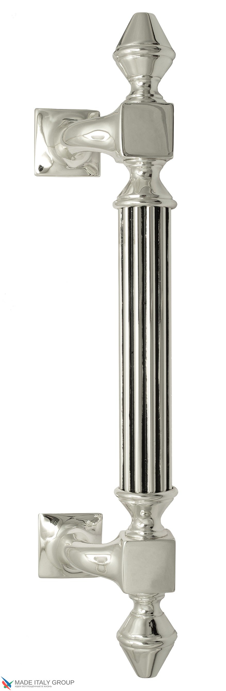 Ручка скоба Venezia "IMPERIONE" 365мм (235мм) натуральное серебро + черный