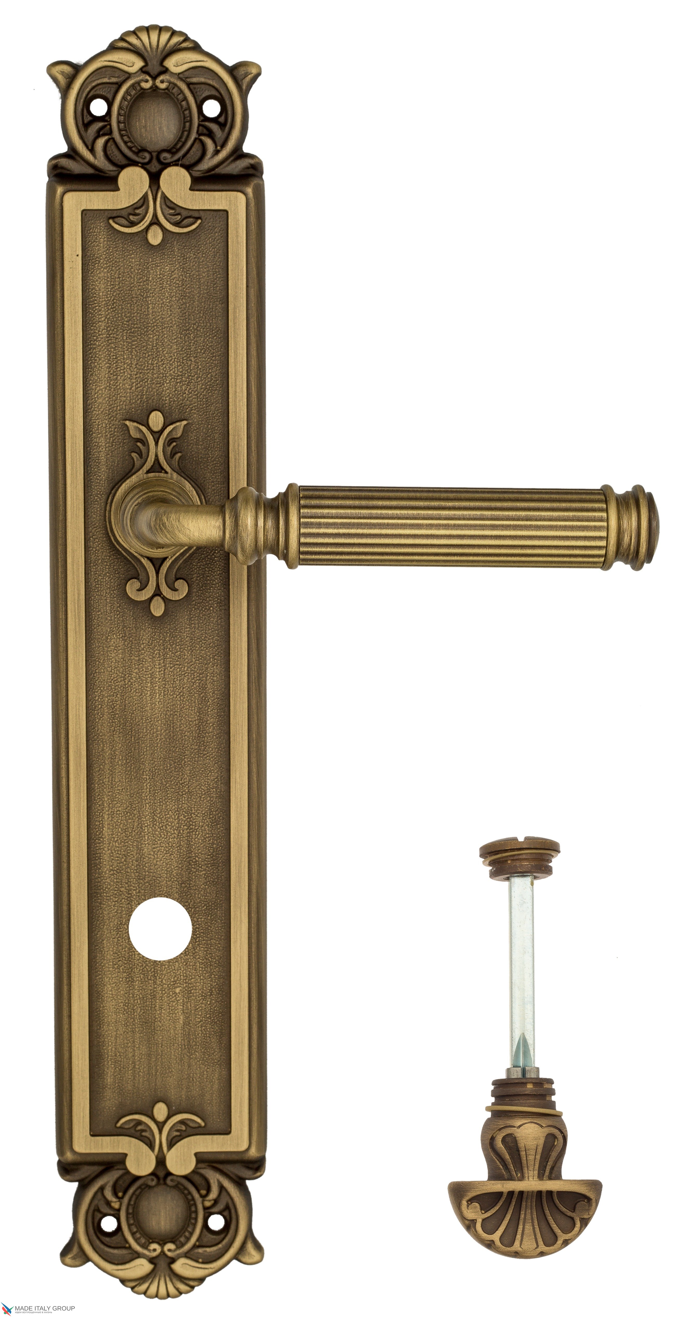 Дверная ручка Venezia "MOSCA" WC-4 на планке PL97 матовая бронза