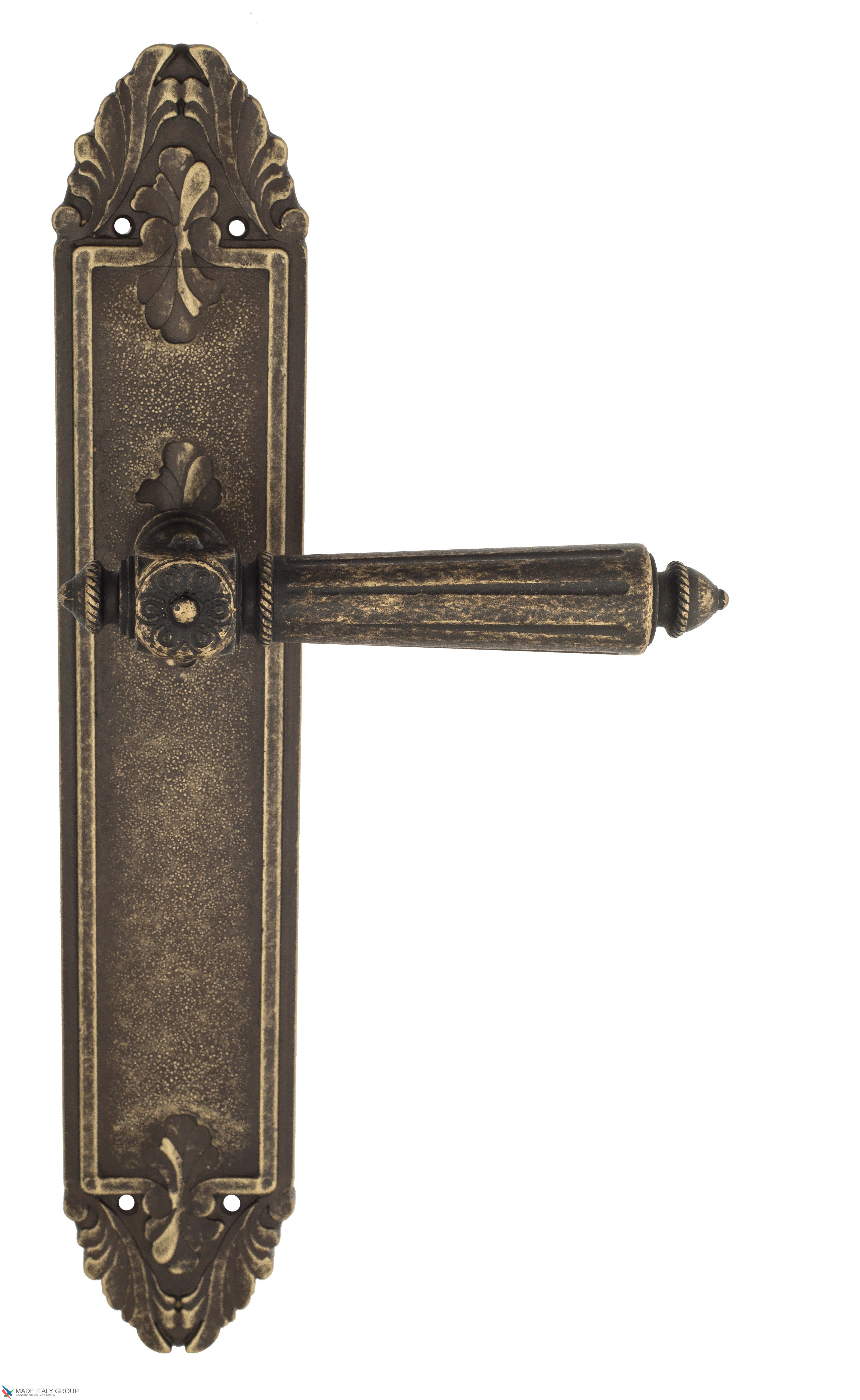 Дверная ручка Venezia "CASTELLO" на планке PL90 античная бронза