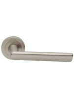 Ручка дверная Morelli Luxury STELLA R2 NIS раздельная на круглой розетке, цвет матовый никель, латунь