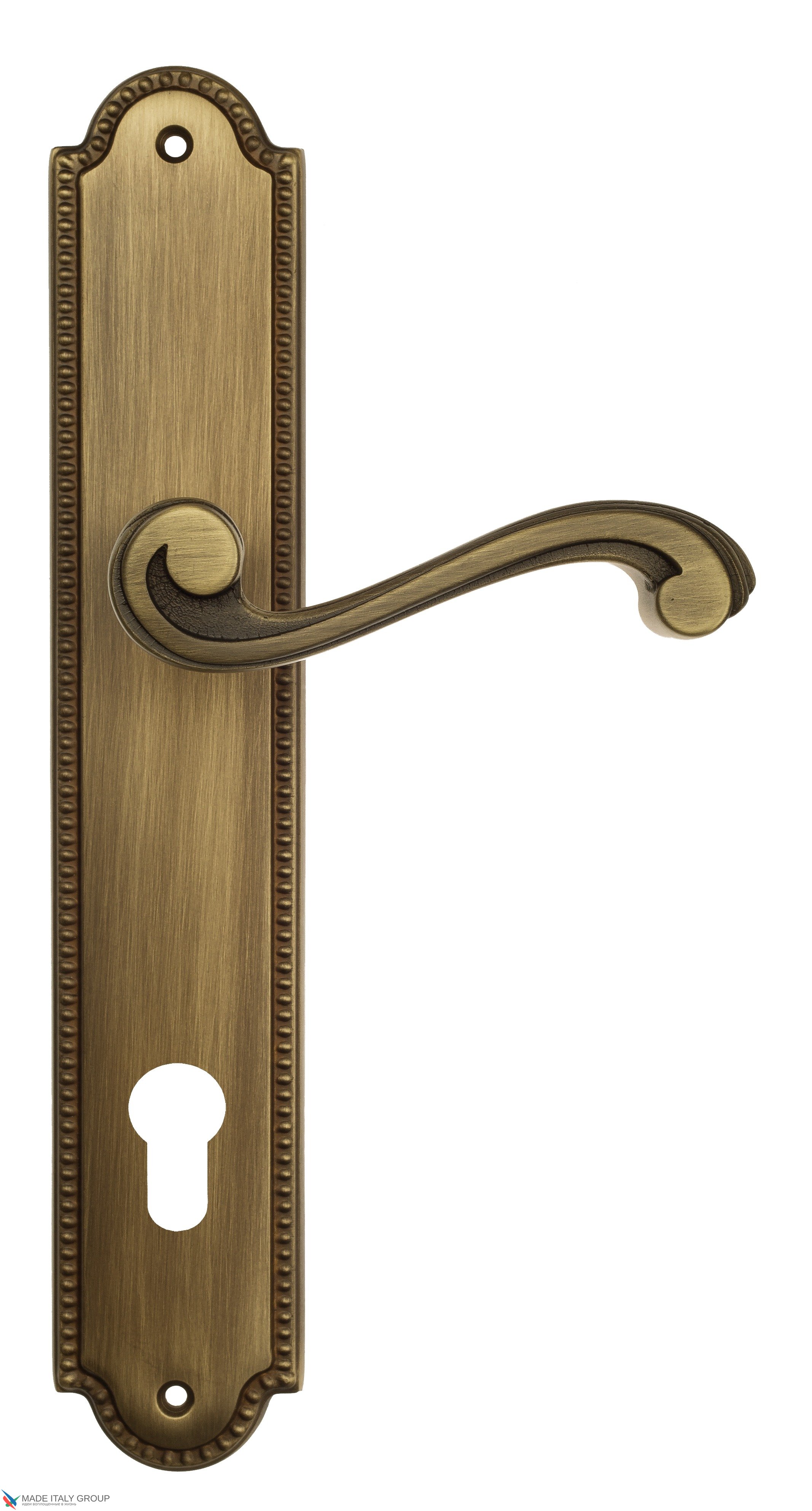 Дверная ручка Venezia "VIVALDI" CYL на планке PL98 матовая бронза