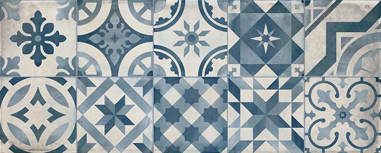 Плитка керамическая Cifre Montblanc Decor Blue (4 вида) декор 20х50