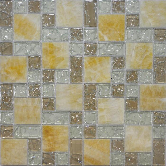 Мозаика Q-Stones стекло+камень QSG-081-FP/8 29,8х29,8