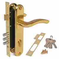 Ручка дверная на планке с замком Apecs 2227/60-G/GM золото