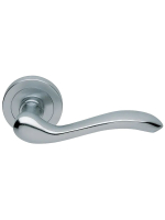 Ручка дверная Morelli Luxury ERICA R2 CSA, раздельная на круглой розетке, цвет матовый хром, латунь