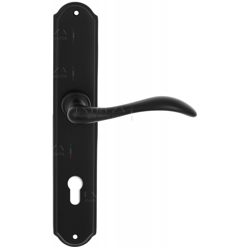 Ручка дверная Extreza AGATA (Агата) 310 на планке PL01 CYL черный матовый F22
