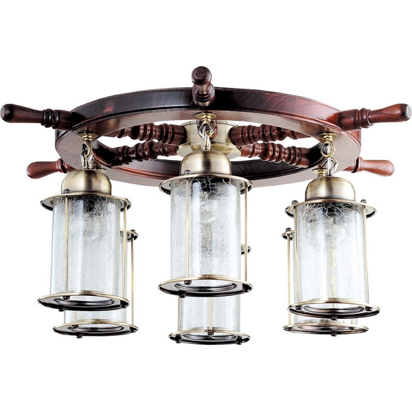 Потолочная люстра N-Light 828 828-06-03 красное дерево+бронза