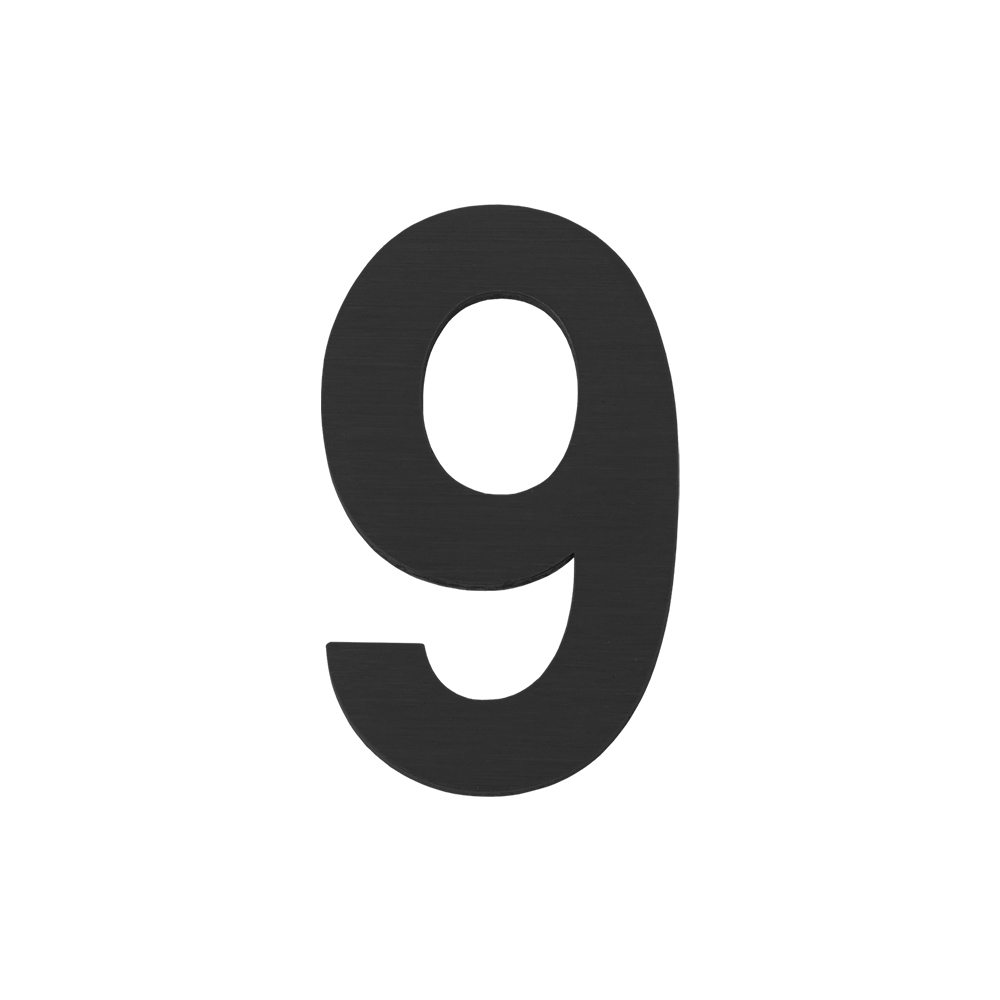 Цифра "9" самоклеящаяся SS304 (50х30) (FUARO) BL черный