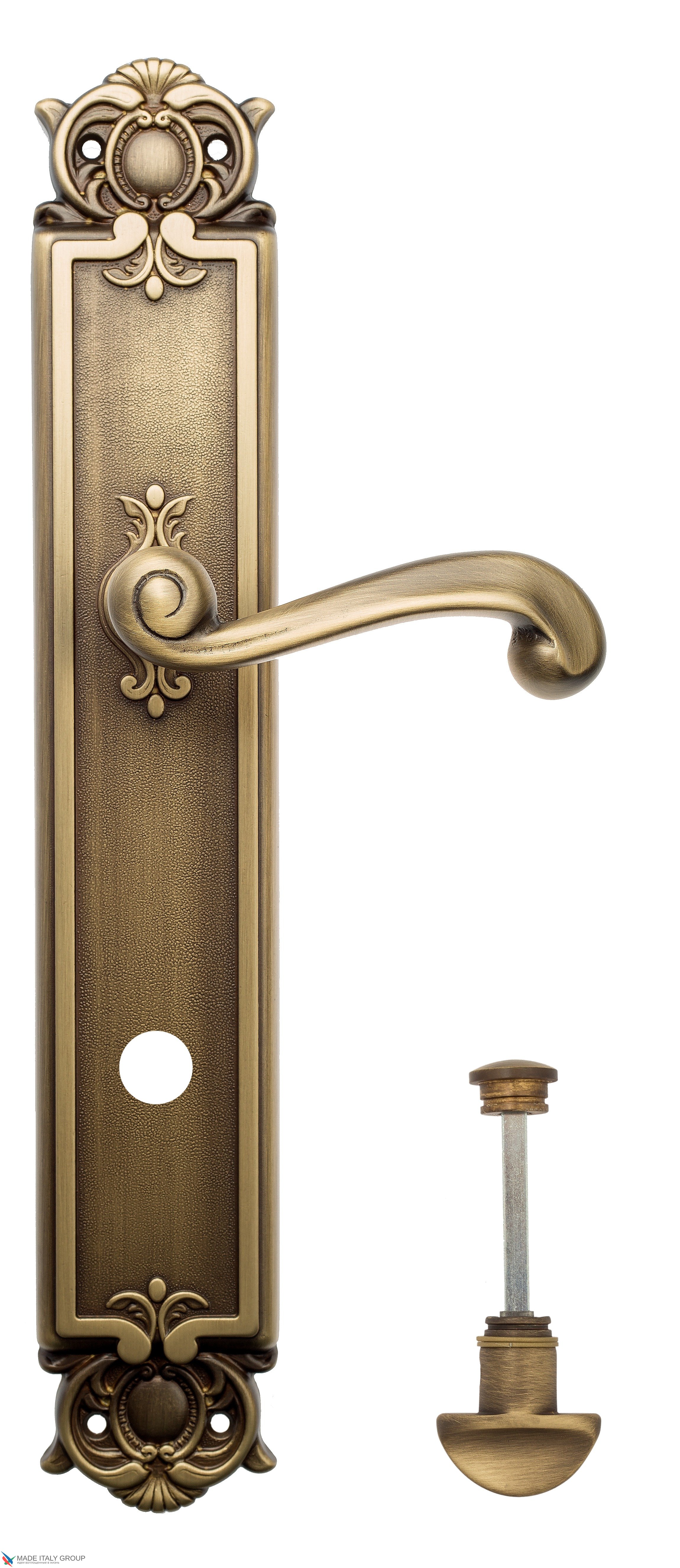 Дверная ручка Venezia "CARNEVALE" WC-2 на планке PL97 матовая бронза
