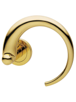Ручка дверная Morelli Luxury LANGOUST R2 OTL раздельная на круглой розетке, цвет золото, латунь