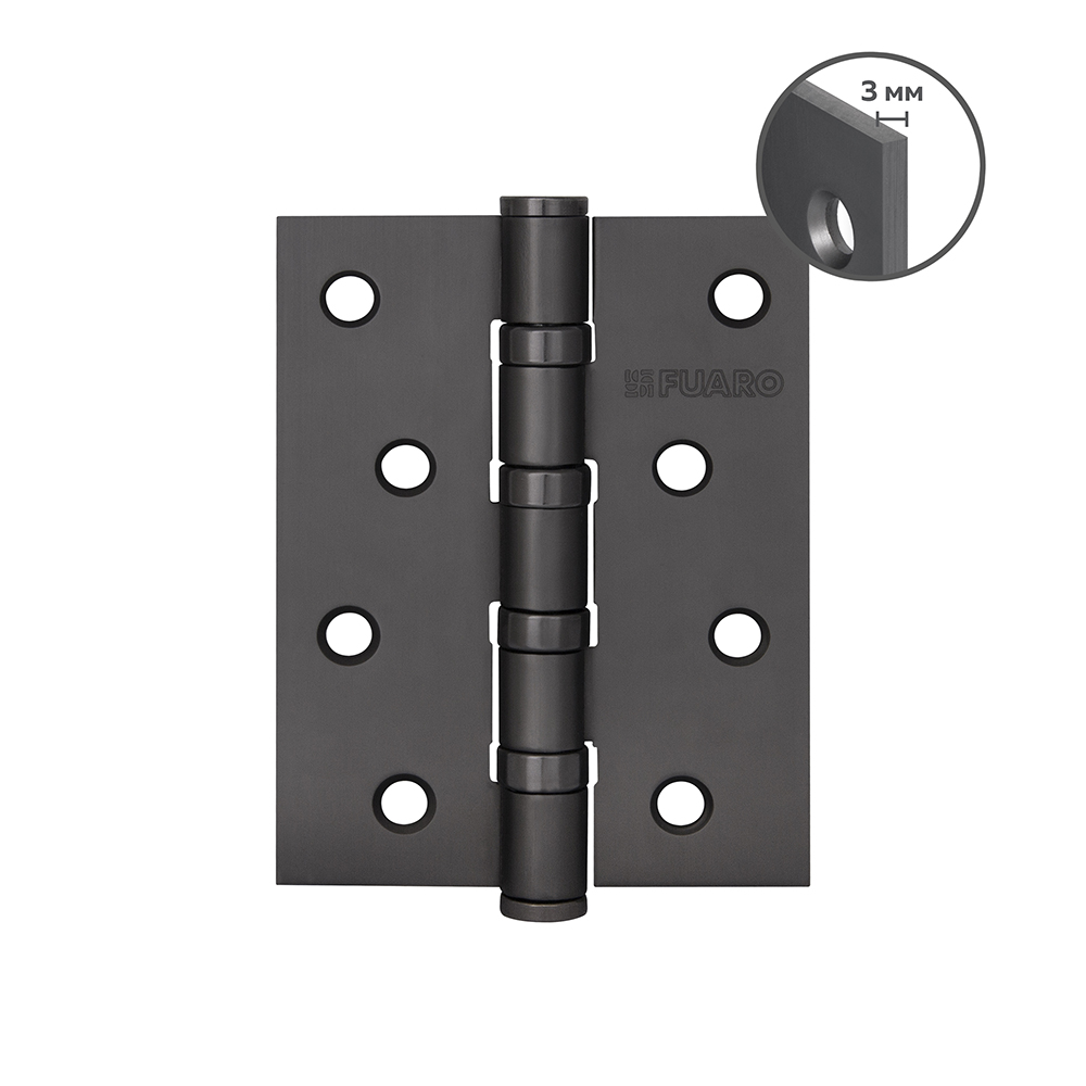 Комплект 4 шт. - Петля Fuaro (Фуаро) универсальная HEAVY IN4400U GR (графит) 100х75х3 мм