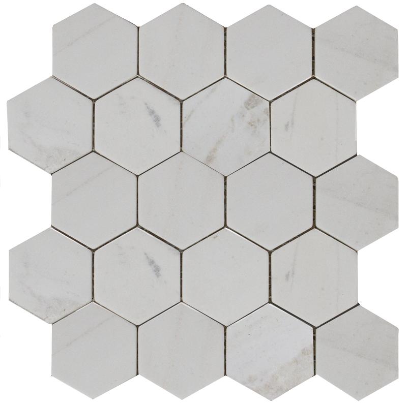 Мозайка из мрамора Stone4Home Hexagon MwP чип 74x74 30,5х27