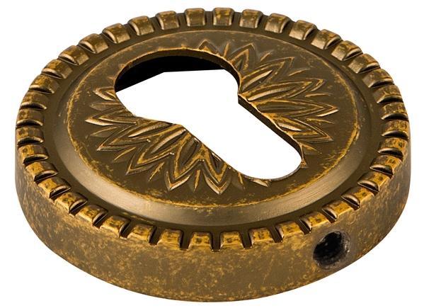 Накладка дверная с круглым основанием под цилиндр Armadillo Cylinder ET/CL-OB-13 античная бронза