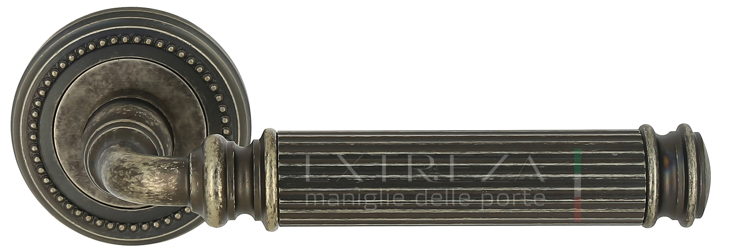 Ручка дверная Extreza BENITO (Бенито) 307 на розетке R03 античное серебро F45