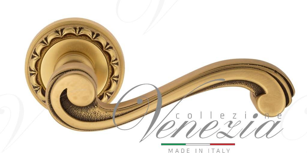 Ручка дверная межкомнатная Venezia Vivaldi D2 французское золото+коричневый
