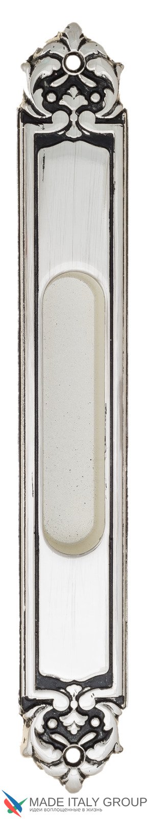 Ручка для раздвижной двери Venezia U122 DECOR LONG натуральное серебро + черный (1шт.)