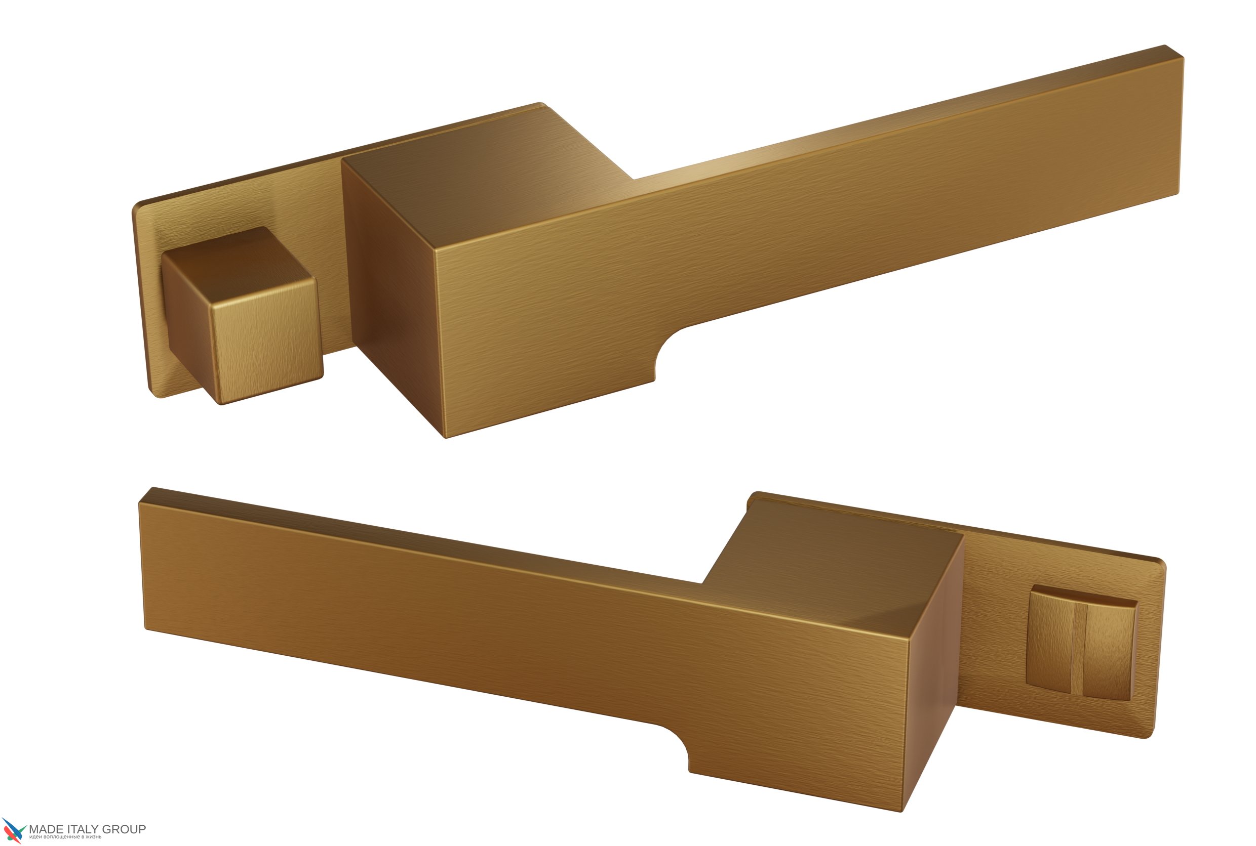 Дверная ручка на прямоугольном основании Fratelli Cattini "NM-575" 4-KD золото крайола