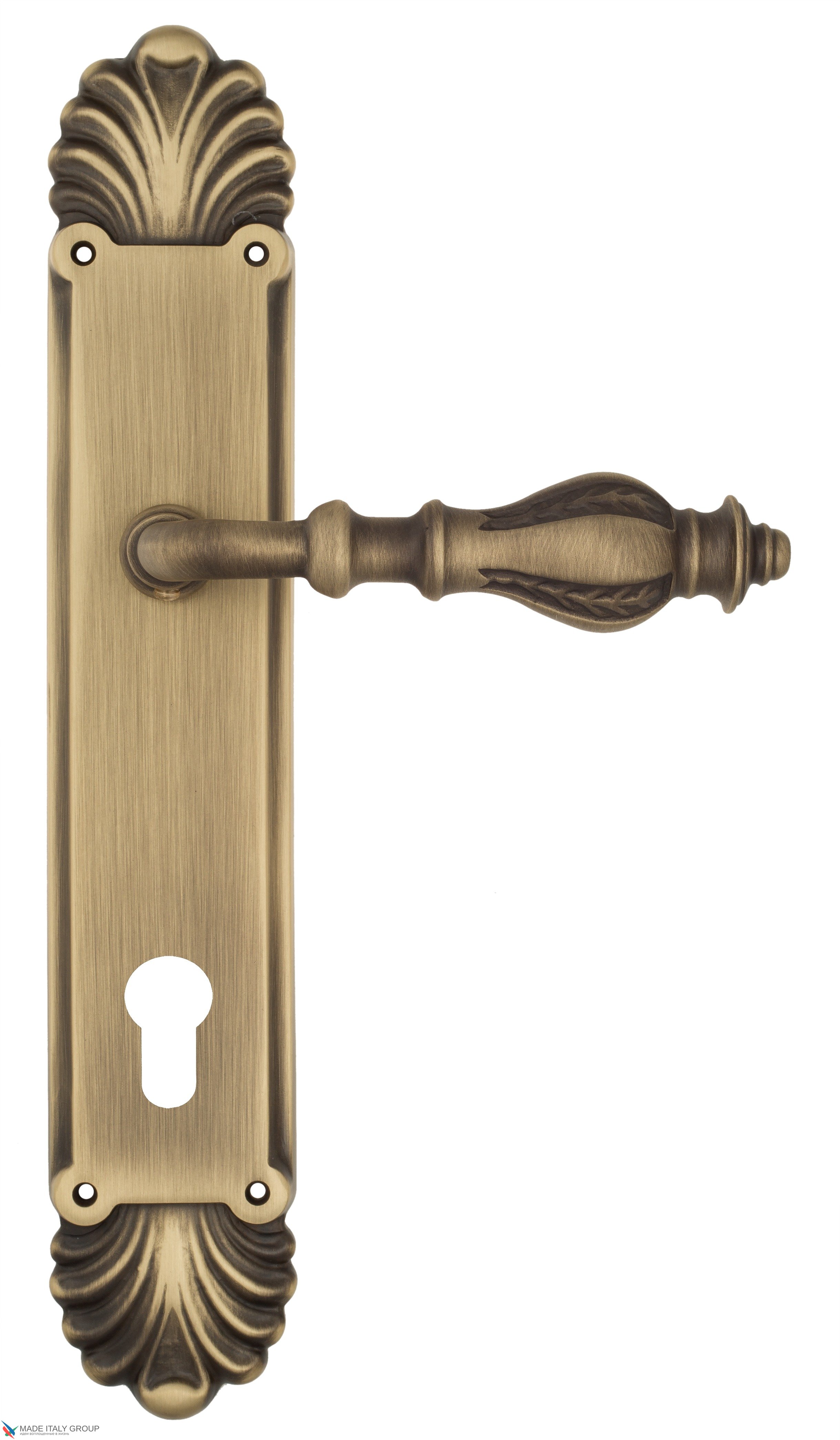 Дверная ручка Venezia "GIFESTION" CYL на планке PL87 матовая бронза