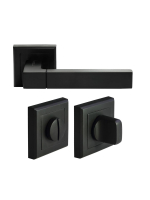 Комплект дверных ручек Morelli MH-28 BL-S с заверткой MH-WC-S BL, цвет черный