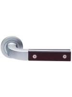 Ручка дверная Morelli Luxury TREE R2 CSA/WENGE раздельная на круглой розетке, цвет матовый хром/венге