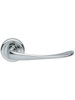 Ручка дверная Morelli Luxury GOLF R4 CRO раздельная на круглой розетке, цвет хром, латунь