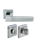 Комплект дверных ручек Morelli MH-28 SC/CP-S с заверткой MH-WC-S SC/CP, цвет матовый хром