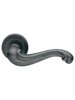 Ручка дверная Morelli Luxury BAROCCO R2 FEA раздельная на круглой розетке, цвет античное железо, латунь